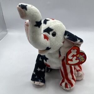 Ty Beanie Baby RIGHTY‎ 2000 Elephant Patroitic